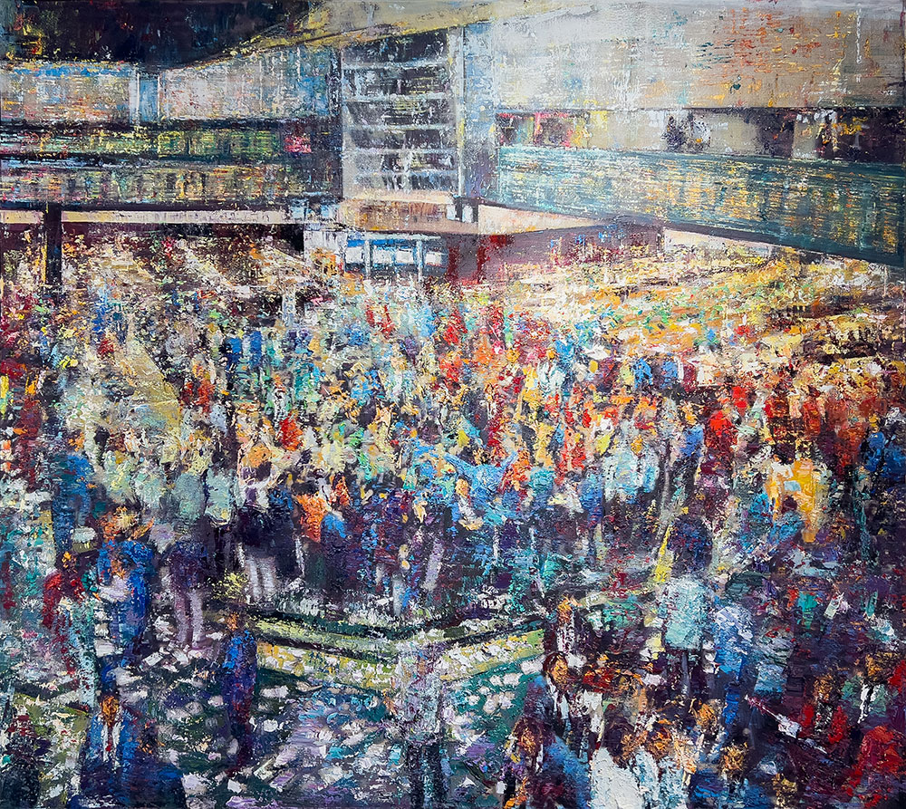 Borsa 170×150 – olio su tela 2025 Borsa 170x150 - olio su tela 2025